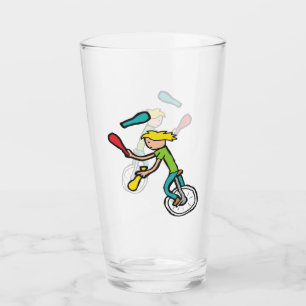 Unicycling Juggler Glass