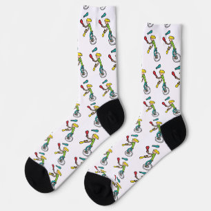 Unicycling Juggler Socks