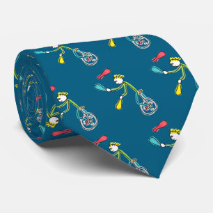 Unicycling Stickman Juggler Tie
