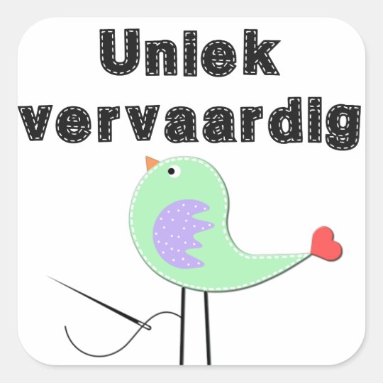 Uniek vervaardig square sticker