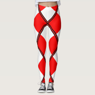Uniform Red White chequered square Leggings