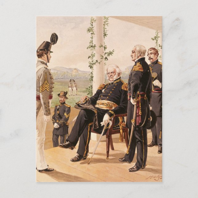 Uniforms of the American army Postcard (Front)