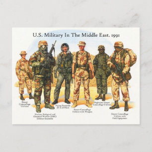 Uniforms of the U.S. Military in the Middle East Postcard