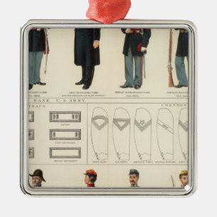 Uniforms, US, CS armies Metal Tree Decoration