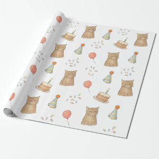 Unimpressed Cat Birthday Wrapping Paper