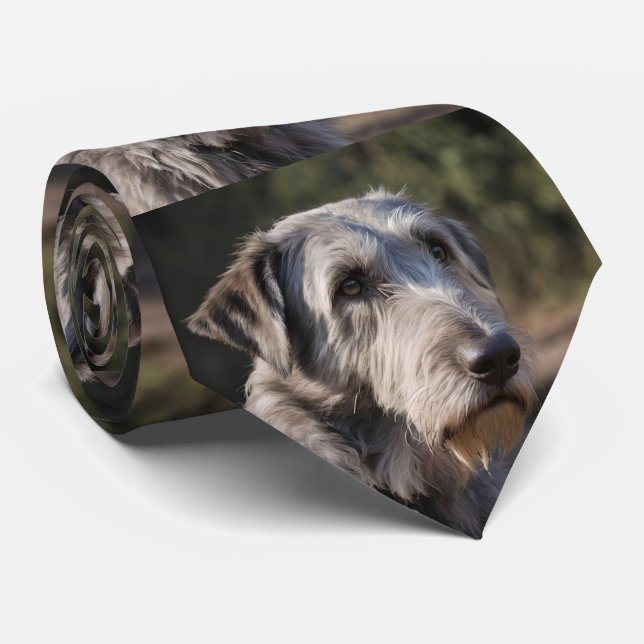 "Unimpressed Majesty: The Wolfhounds' Stoic Gaze" Tie (Rolled)