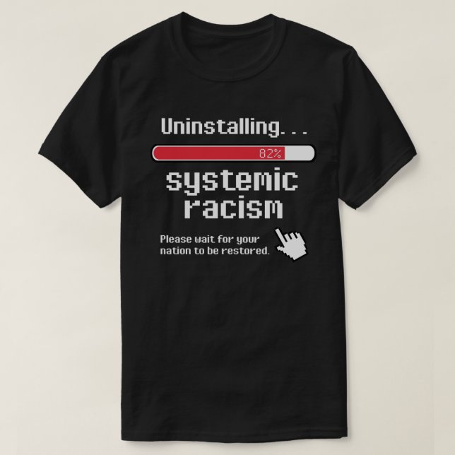 Uninstalling Systemic Racism Classic Round Sticker T-Shirt (Design Front)