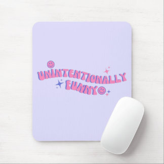 Unintentionally Funny Pink Retro Groovy Text Mouse Mat