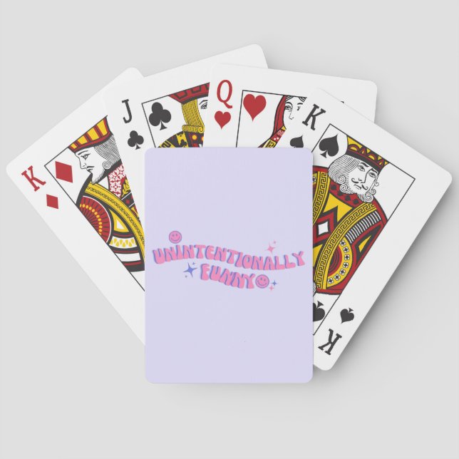 Unintentionally Funny Pink Retro Groovy Text Playing Cards (Back)