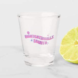 Unintentionally Funny Pink Retro Groovy Text Shot Glass
