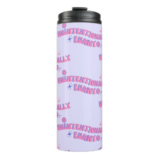 Unintentionally Funny Pink Retro Groovy Text Thermal Tumbler