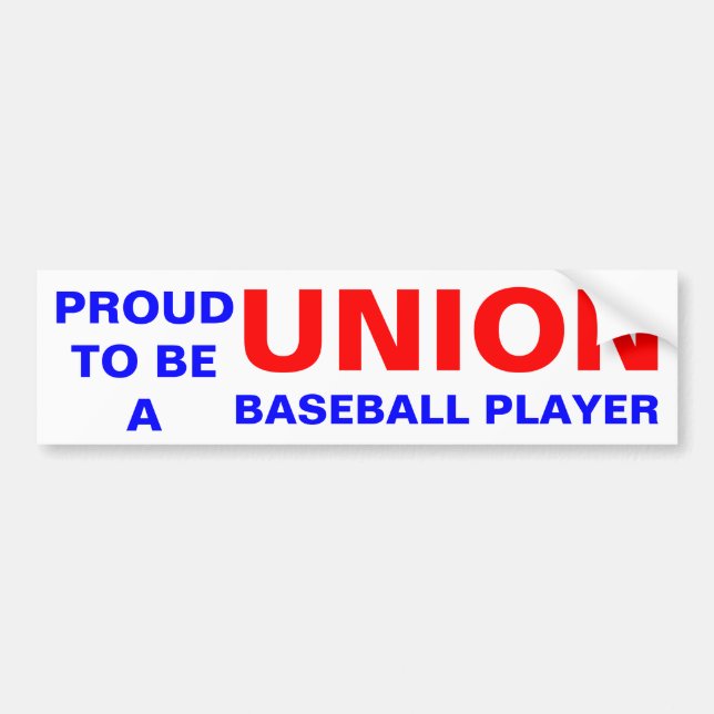 UNION BASEBALL PLAYER BUMPER STICKER (Front)