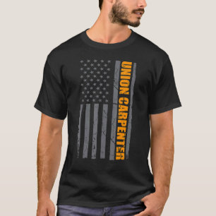 Union Carpenter American Flag Patriotic Labour Day T-Shirt