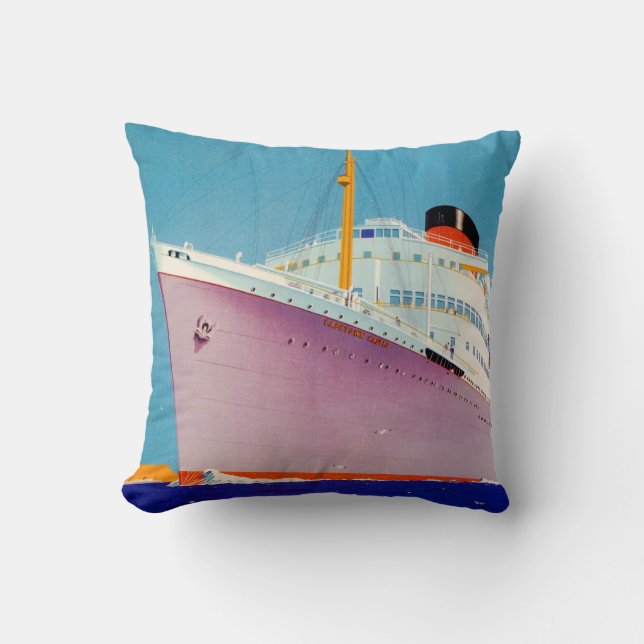 Union Castle ~ The Big Ship Way Cushion (Front)