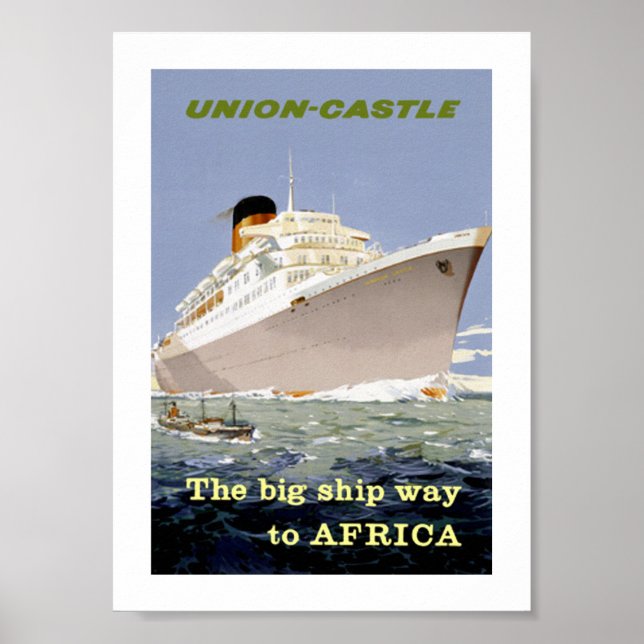 Union-Castle "The Big Ship Way to Africa" Poster (Front)