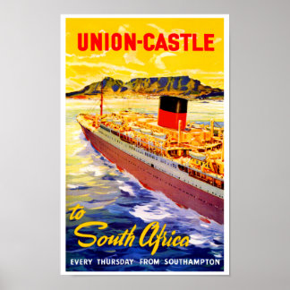 Union Castle to South Africa Poster