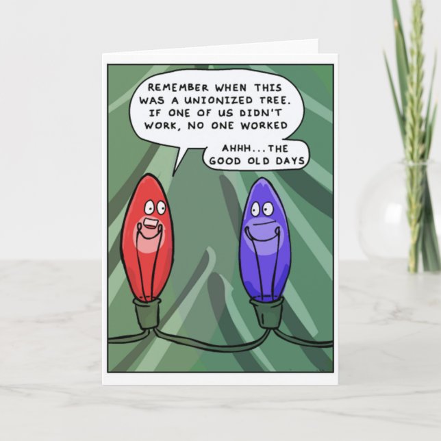 Union Christmas Lights Funny Card (Front)