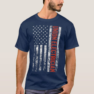 Union Electrician American Flag T-Shirt