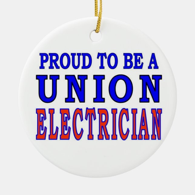 UNION ELECTRICIAN CERAMIC TREE DECORATION (Front)