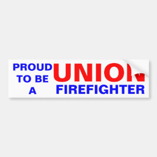 UNION FIREFIGHTER BUMPER STICKER