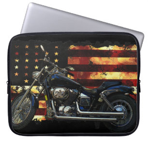 Union Flag, Civil War, Motorcycle, Hog Laptop Sleeve