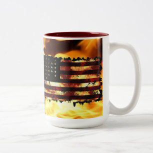 Union Flag, Civil War, Stars & Stripes, USA Two-Tone Coffee Mug