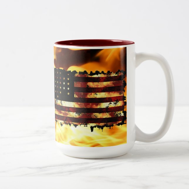 Union Flag, Civil War, Stars & Stripes, USA Two-Tone Coffee Mug (Right)