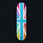 Union Flag/Jack Design – Multicoloured Skateboard<br><div class="desc">Union Flag (also known as the Union Jack),  British flag in a spectrum of colours.</div>