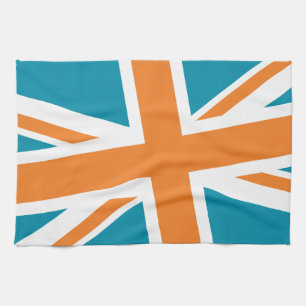 Union Flag Kitchen Towel (Teal/Orange)