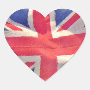 Union Flag or Union Jack British Patriot Heart Sticker