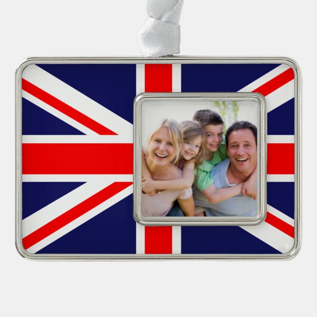 Union Flag Silver Plated Framed Ornament (Front)