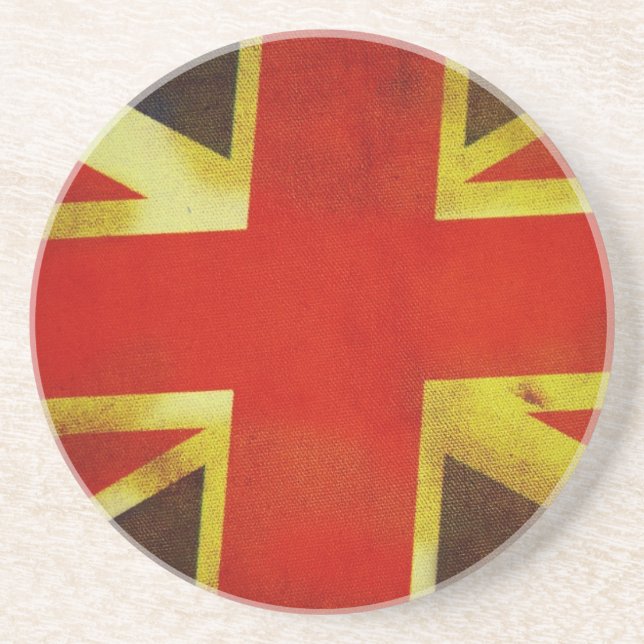 Union Flag Worn Design Coaster (Front)