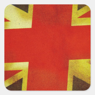Union Flag Worn Design Square Sticker