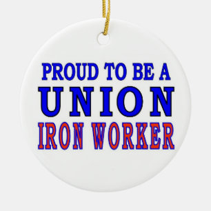 UNION IRON WORKER CERAMIC TREE DECORATION