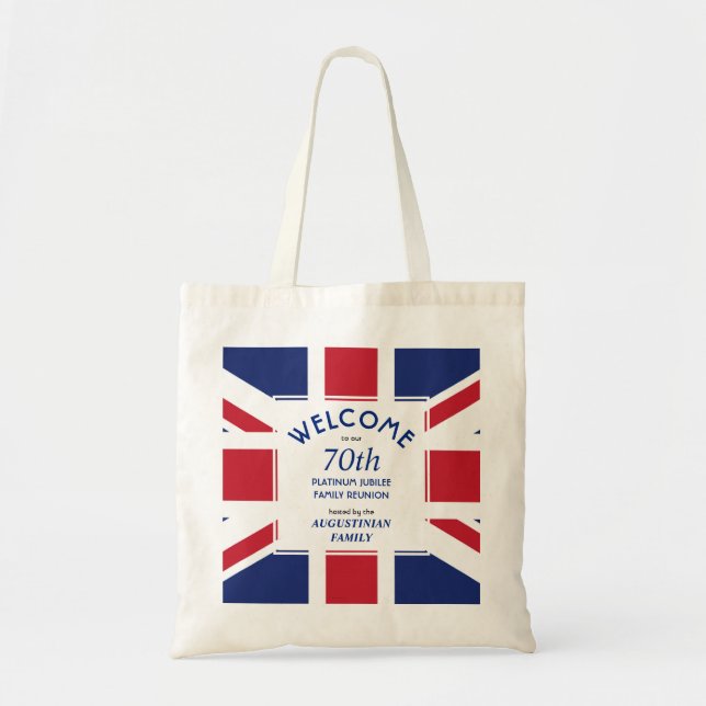 UNION JACK 70th Platinum Jubilee Family Reunion Tote Bag (Front)