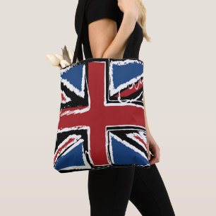 Union Jack Abstract Scribble Tote Bag