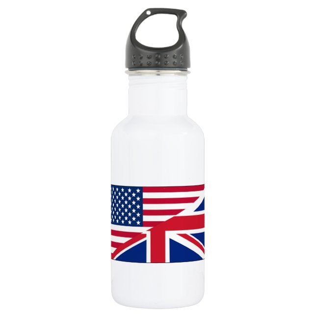 Union Jack American Flag Pattern Stars Stripes 532 Ml Water Bottle (Front)