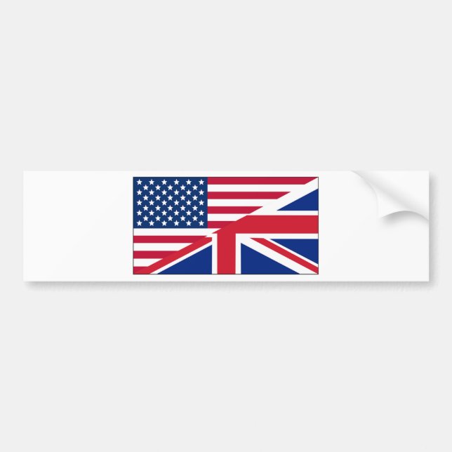 Union Jack American Flag Pattern Stars Stripes Bumper Sticker (Front)