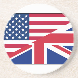 Union Jack American Flag Pattern Stars Stripes Coaster
