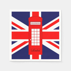 Union Jack and Phone Box Paper Napkins