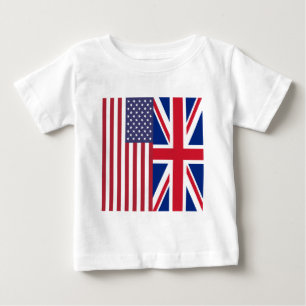Union Jack And United States of America Flags Baby T-Shirt