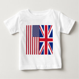 Union Jack And United States of America Flags Baby T-Shirt