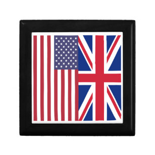 Union Jack And United States of America Flags Gift Box