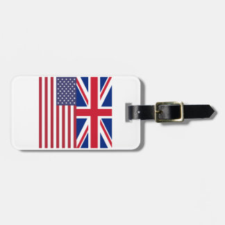 Union Jack And United States of America Flags Luggage Tag