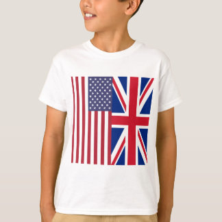 Union Jack And United States of America Flags T-Shirt