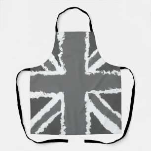 Union Jack Art Grey Tones Wall Mounted  Apron