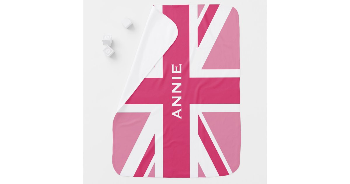 Union Jack Baby Pink Baby Blanket Zazzle.co.uk