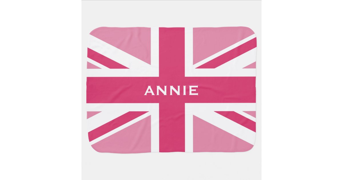 Union Jack Baby Pink Baby Blanket Zazzle.co.uk