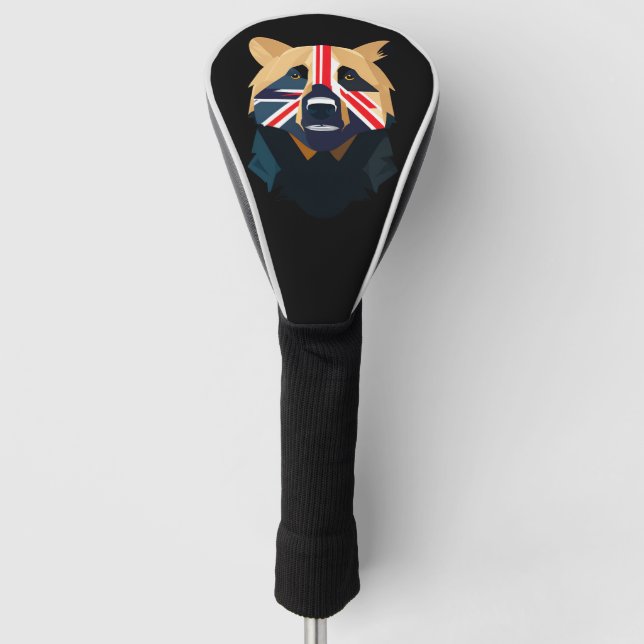 Union Jack Bear Golf Head Cover (Front)