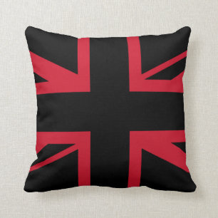 Union Jack ~ Black and Red Cushion